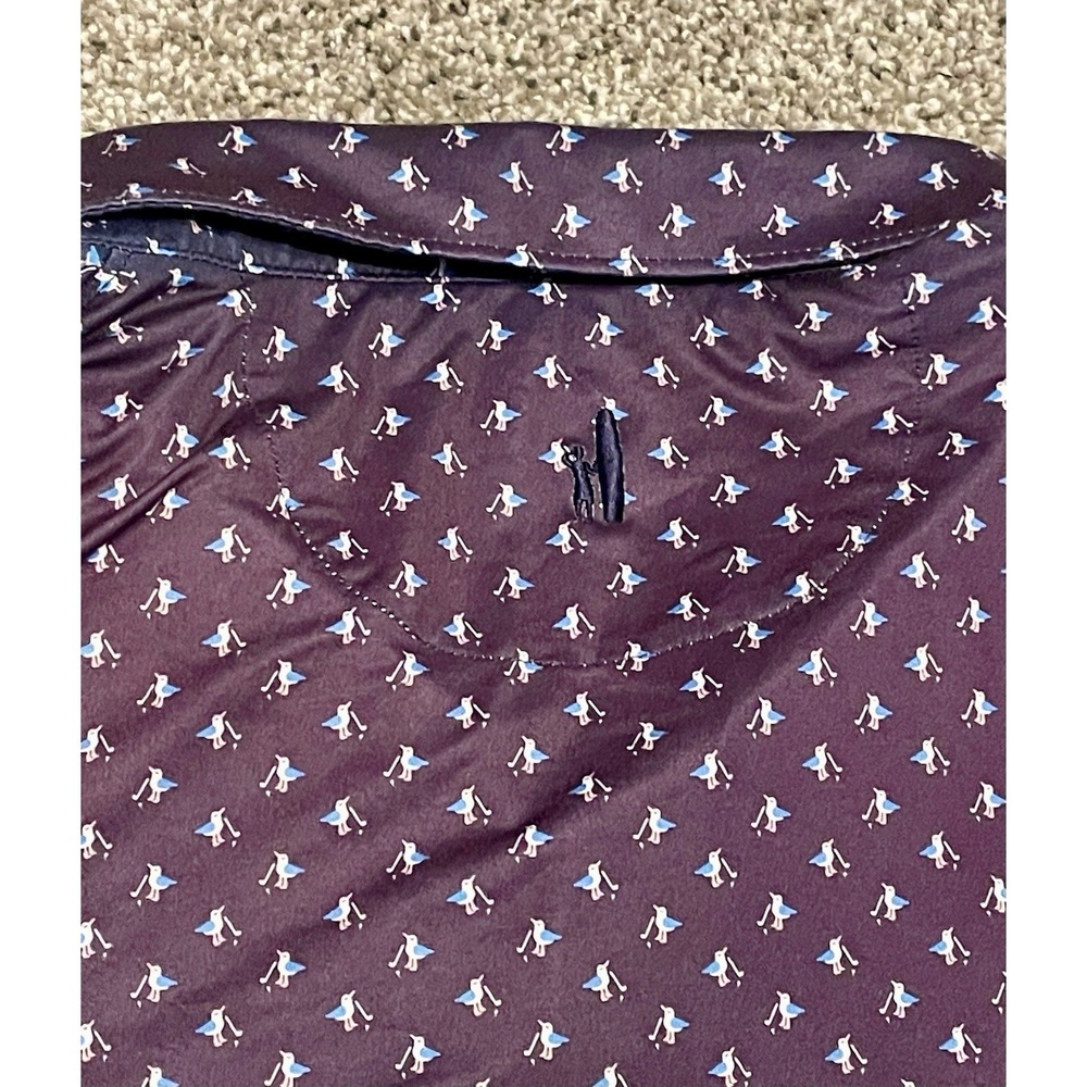 Johnnie‎ O Featherweight Polo XXL Blue Golf Birds Custom Embroidery Logo UPF 50 - Picture 6 of 7